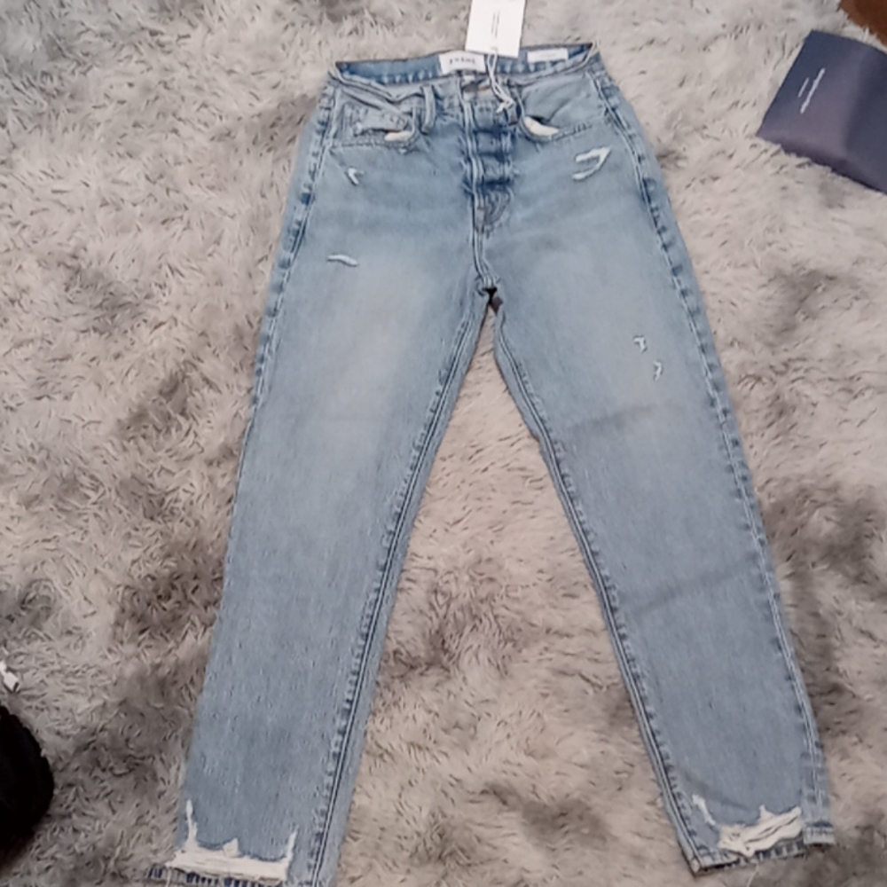 Le original ripped high waist crop jeans